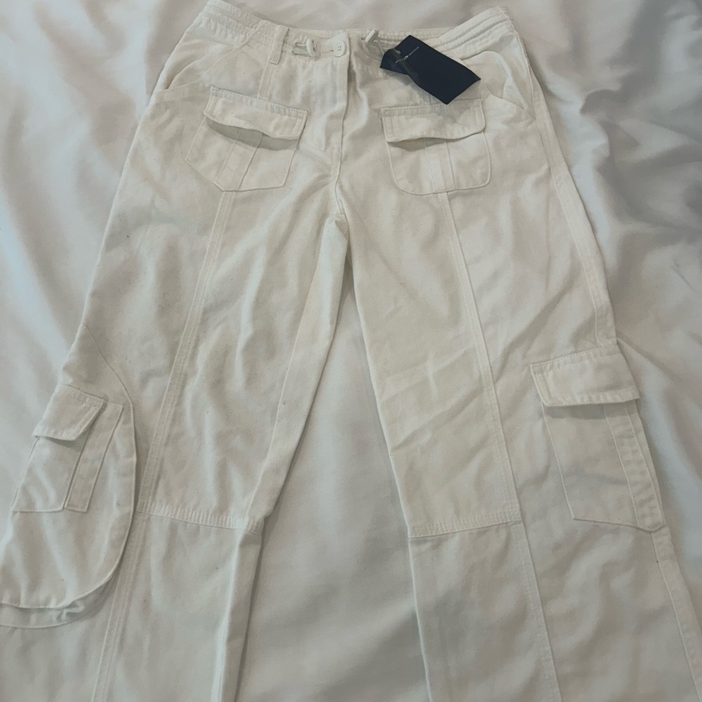 Brandy Melville White Cargo Straight-Leg Pants